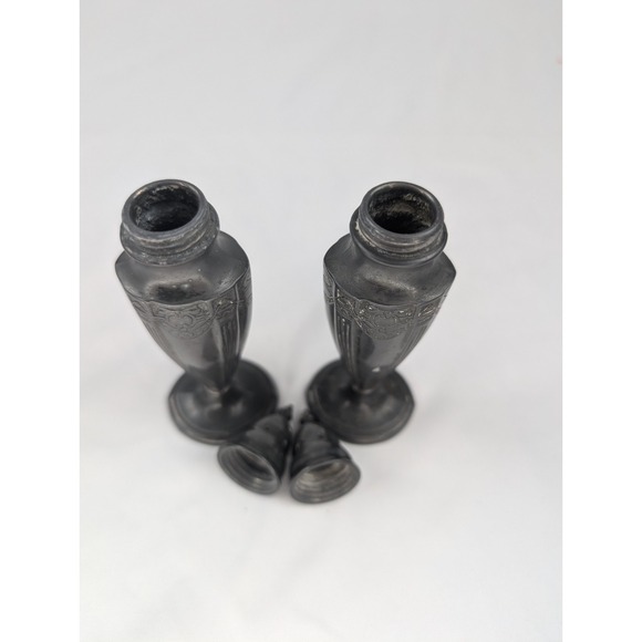 Vintage Astor by Poole Salt & Pepper Shakers Pewter Silver Plated Tableware USA - Picture 6 of 8